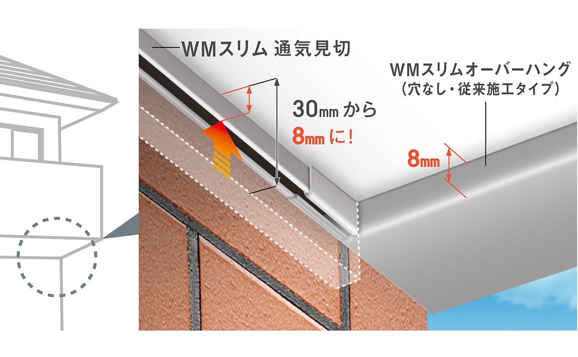 鋼板製 WMスリム通気見切（高耐食仕様）_製品特長画像１